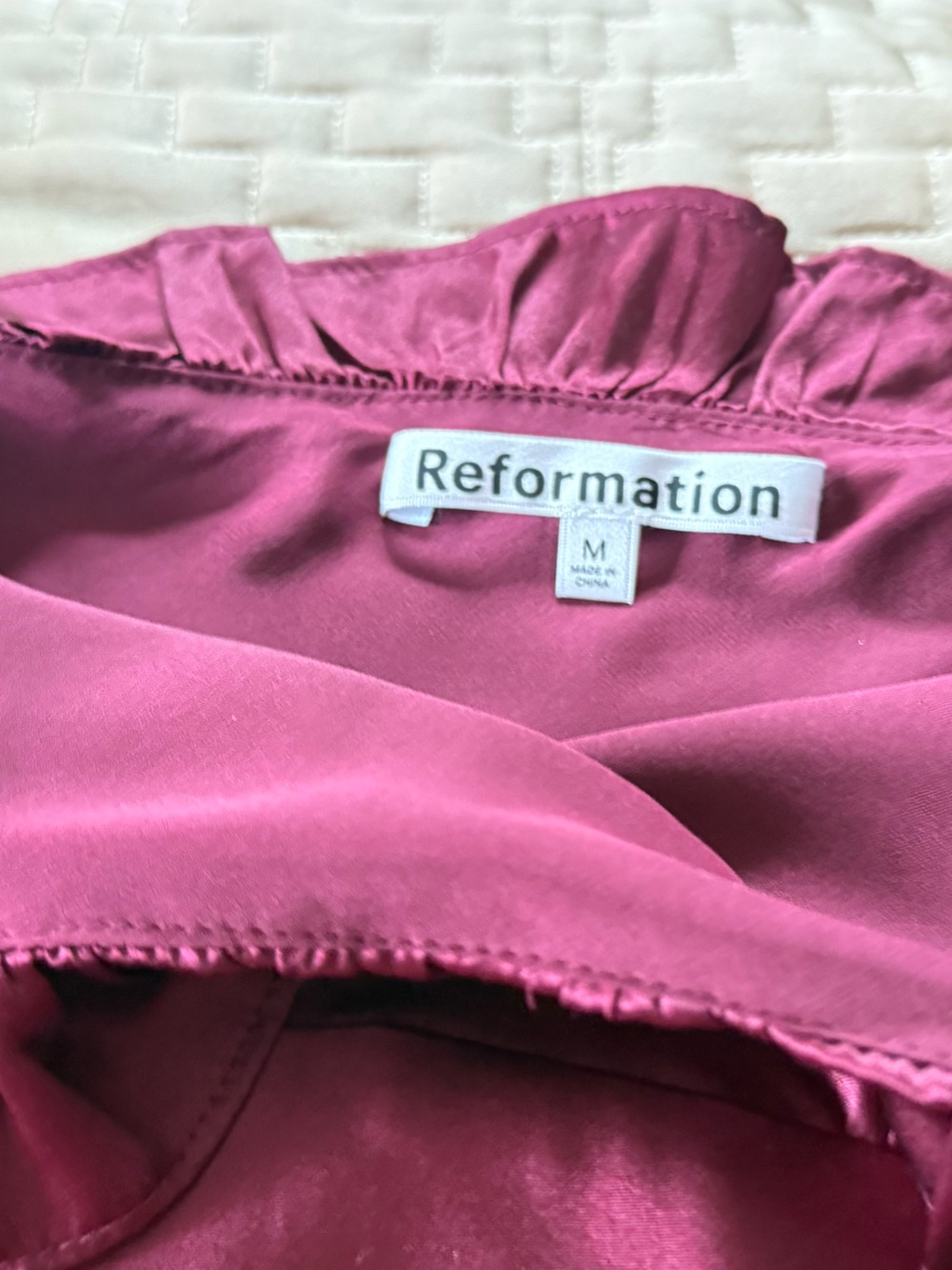 Reformation Minimalist Silk Red Slip on Dress - Picture 12 of 12